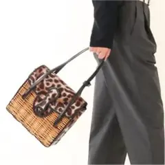 【新品】エバゴス フォーマル バッグ カーフ レオパード バッグ