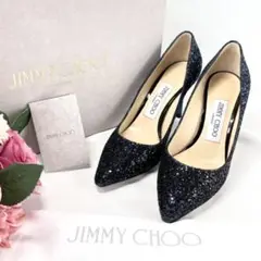 ✨美品✨ジミーチュウ 34.5 スター スタッズ レザー ブラック パンプス