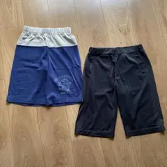 ★中古品★UNIQLOユニクロ★子供用ハーフパンツ★2点セット★130〜140★