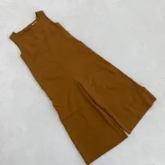 SHIPS any オールインワン キャメル ノースリーブ ワイドパンツ 大人
