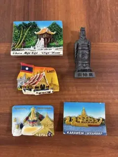 海外土産　マグネット　アジア　（ラオス　ミャンマー　ネパール　ベトナム　中国）