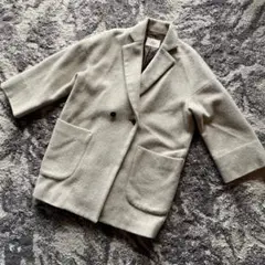 Harriss ハリス レディース モヘア ウール混 コート グレー 36