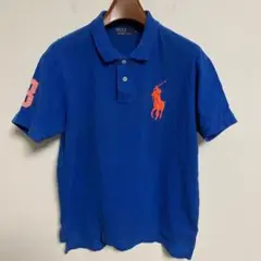 Polo by Ralph Lauren 青 刺繍ビックポニー ポロシャツ XL