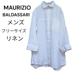 マウリッツオ バルダサーリ リネン シャツ七分袖 ロールアップ