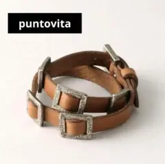 ✨未使用✨Puntovita　コンチョ　レザーブレスレット　ブラウン　イタリア製