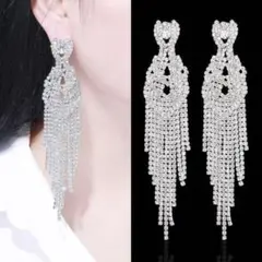 ラインストーン✨ ピアス ベリーダンス ダンス クリスタル シルバー キラキラ