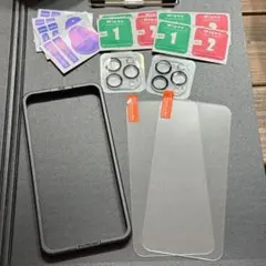 ★ iPhone15pro max ガラスフィルム【2+2枚セット】ガイド枠付き