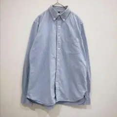 無印良品　MUJI　ボタンダウンシャツ　長袖　無地M　 綿100％　カジュアル