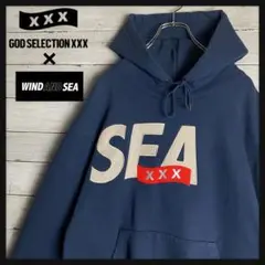 【限定コラボ】ゴッドセレクションxxxウィンダンシー☆両面刺繍ロゴ入りパーカー