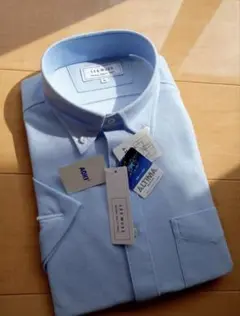 LES MUES ブルー半袖シャツ