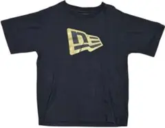 New Era 黒 Tシャツ Lサイズ ゴールドロゴ フロントロゴ