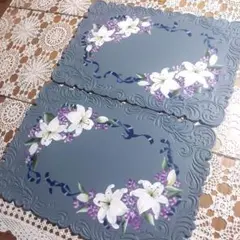 ランチョンマット二枚組 トールペイント
