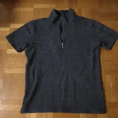 メンズ　Freude ニット　半袖シャツ M　ダークグレー