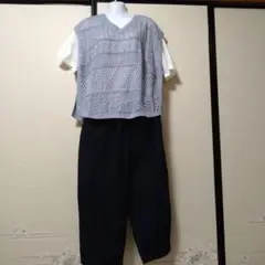 透かし編みニットベスト