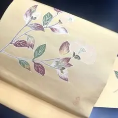 8-207 名古屋帯 九寸 美品 正絹 着物 名古屋仕立て 単衣