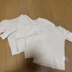【80cm】ベージュ長袖シャツ肌着3枚セット