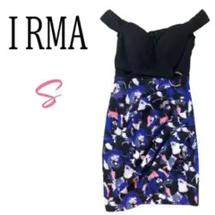 IRMA バックル付きカシュクール花柄ドレス S