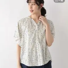 GLOBAL WORK 花柄 半袖ブラウス S/M/L