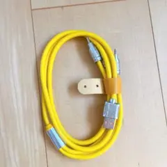 充電ケーブル 3in1 USB ケーブル 約1.2メートル イエロー
