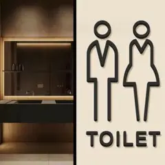 トイレ★サインプレート★TOILET★男女★部屋ステッカー