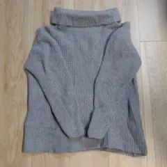 ビュルデサボン ニット セーター タートルネック タートル くすみブルー