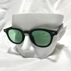 新品 グリーンレンズ　緑黒縁 ブラック サングラス ウェリントン ヴィンテージ