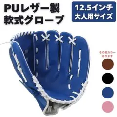 グローブ 野球 右利き 軟式 大人 青 ブルー 12.5インチ レジャー