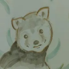 レッサーパンダ イラスト B5サイズ フレーム付き