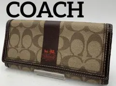 COACH コーチ 長財布 フリックボタン 馬車柄 ブランド おしゃれ