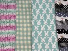 処分SALEダブルガーゼ 女の子柄　各生地幅×50㎝　生地合計2M