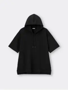 GU ドライダブルフェイスパーカ(5分袖) XL ブラック