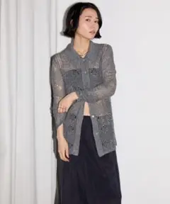 leimn メッシュニットポロシャツ
