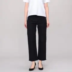 21ss CINOH チノ デニムパンツ ヘムフリンジ ワイドストレートパンツ