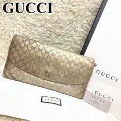 良品✨ GUCCI 長財布 マイクロGG シマ ゴールド インターロッキング