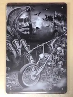【 SKULL 】⑥ ☆ レトロ ☆ ブリキ看板 ☆ アメリカン雑貨 ☆