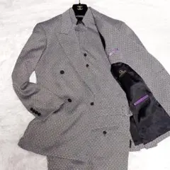 【希少】ガルニエ スリーピーススーツ グレー 総柄 ドロップショルダー L