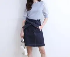 21SS 【ルミネ新宿限定】 リランドチュール ステッチデニムキュロット