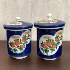 九谷焼 蓋付湯呑み 茶碗 ペア セット