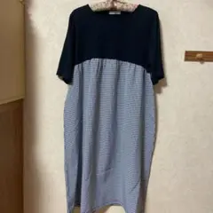 innoce 半袖ロングワンピース チェック柄