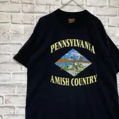 USA製90sヴィンテージTシャツ！シングルステッチ　ブラック半袖古着XL 22