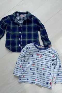 ミキハウス 長袖シャツ 2枚セット 90
