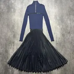 【極美品】PRADA ワンピース ニット プリーツ 切替 新作 高級 ドレス