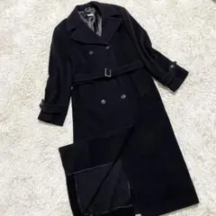 美品✨マックスマーラ カシミヤ混 チェスターコート ロング丈 ベルト 黒 44