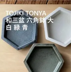 ✨新品✨TOJIKI TONYA 和三盆 六角鉢 白 緑 青 （小）3枚セット