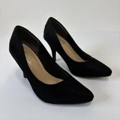 ポインテッドトゥ パンプス レディース 走れるパンプス ヒール 7cm24cm黒
