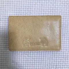 moz モズ 本革　カードケース ベージュ 名刺入れ　パスケース　定期入れ