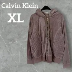 美品♡Calvin Klein 【XL】フード キルティング ジャケット 茶色