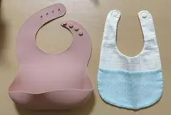 ピンク　シリコンビブ　リバーシブルスタイ