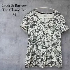 【希少】Croft & Barrow Mサイズ パイナップル柄Tシャツ 白黒