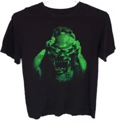 グリーンプリント 黒 Tシャツ